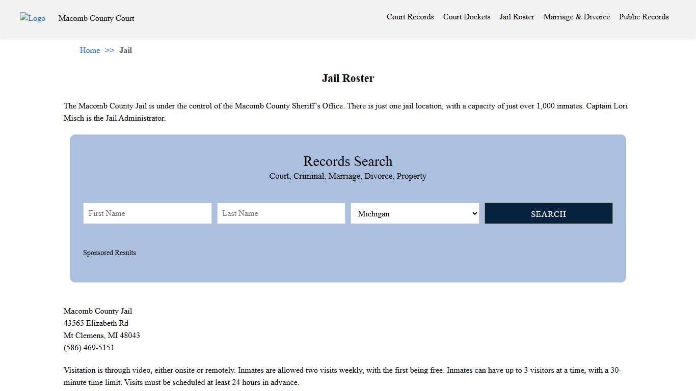 Jail Roster Macomb County Court